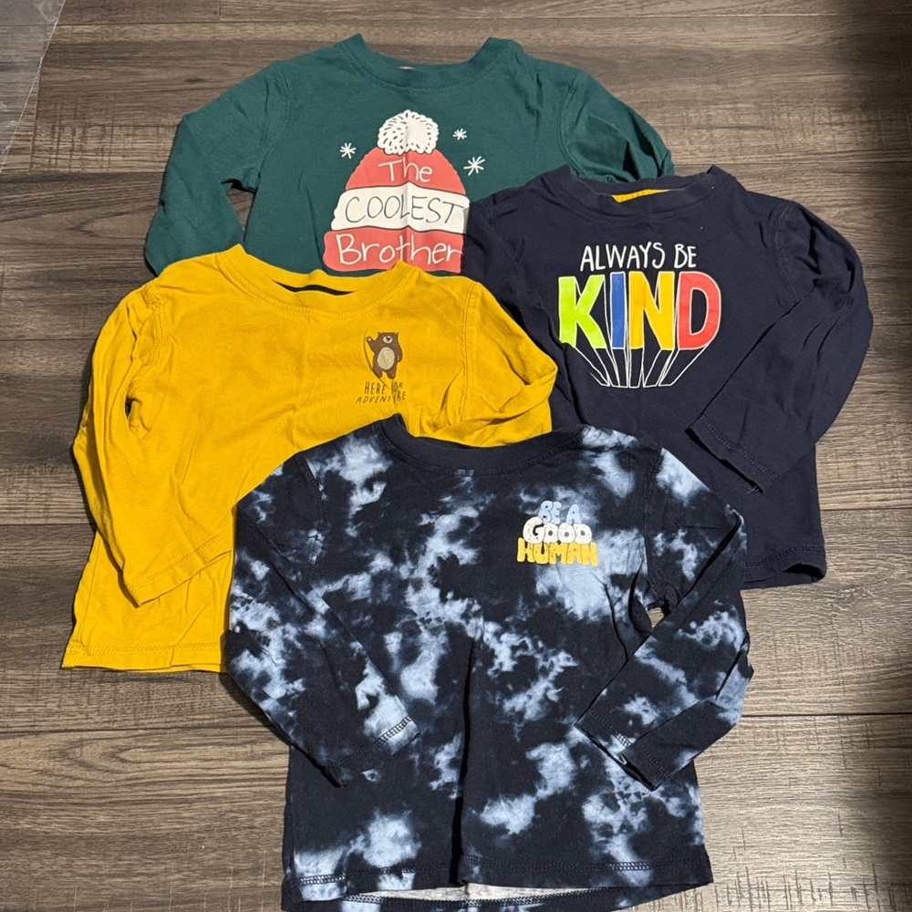George Kids Long Sleeve Tees - Green, Yellow, Navy, Black